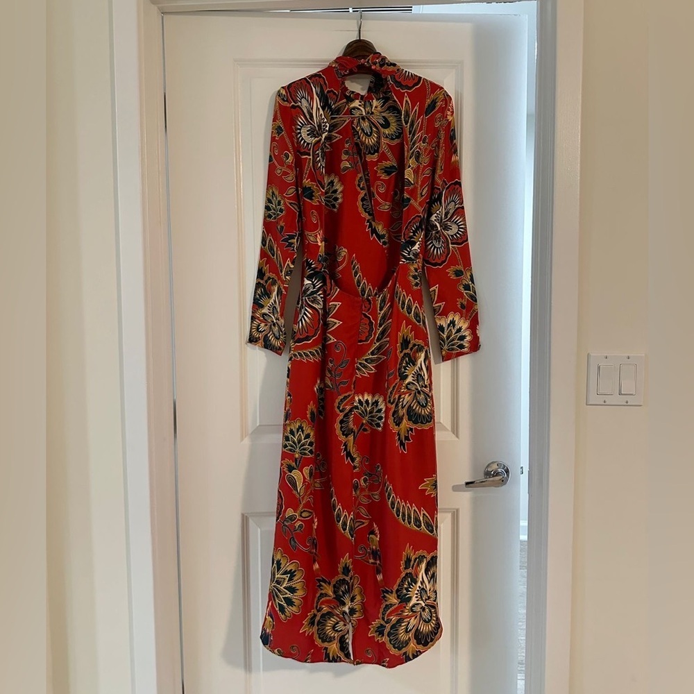 Farm Rio Red Maxi Floral Cutout Midi Dress - Picture 9 of 9